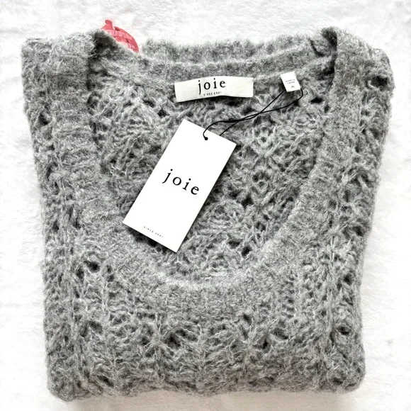 JOIE Despoina Gray Long Sleeve Alpaca Wool Blend Sweater--NWT—XL - Picture 14 of 16